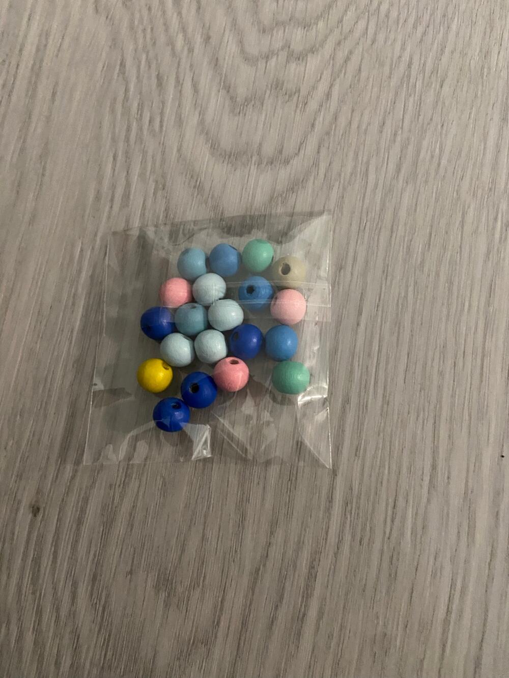 8 mm wood beads assorted colors little bag